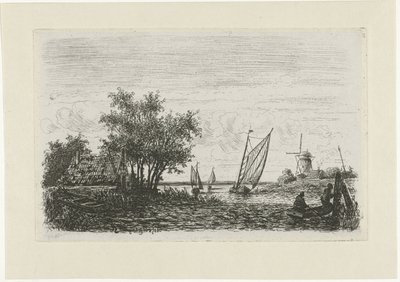 قوارب على بحيرة بواسطة جوزيف هارتوجينسيس