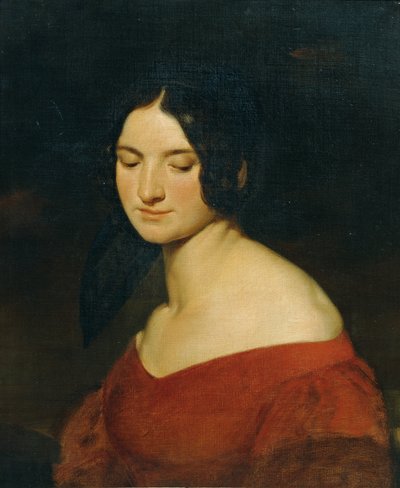 سيدة بالثوب الأحمر الهندي بواسطة جوزيف هاسلواندر