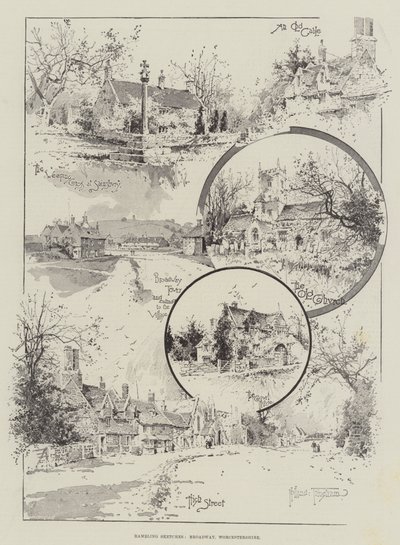 رسومات متعرجة ، برودواي ، ورسيسترشاير بواسطة Joseph Holland Tringham