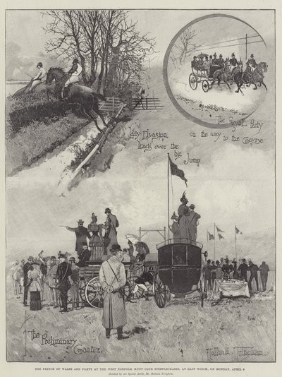 أمير ويلز والحفلة في نادي West Norfolk Hunt Club Steeplechases ، في East Winch ، يوم الاثنين 9 أبريل بواسطة Joseph Holland Tringham