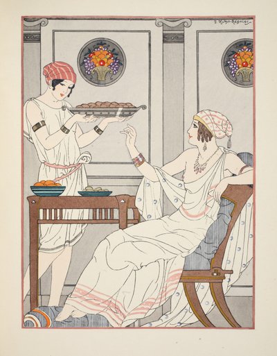 الاستهلاك غير المعتاد لكعك السمسم والحلويات بالعسل ، توضيح من "أعمال أبقراط" ، 1934 بواسطة جوزيف كون ريجنير