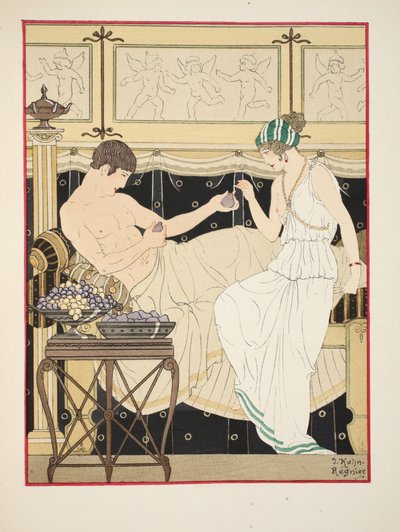 تم التزجيج بالعنب والتين على الأقل ، التوضيح من "أعمال أبقراط" ، 1934 بواسطة جوزيف كون ريجنير