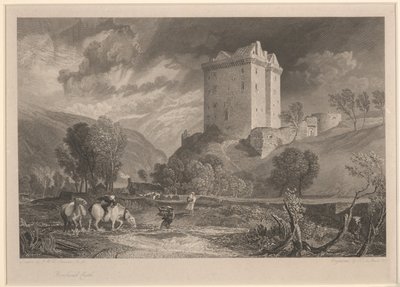 قلعة بورثويك (الآثار الإقليمية والمناظر الخلابة في اسكتلندا) ، نقشها هنري لو كيو (1775-1851) بواسطة جوزيف مالورد ويليام (بعد) تورنر