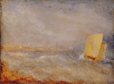 قارب شراعي قبالة ديل، حوالي عام 1835 (زيت على لوح طاحونة) بواسطة جوزيف مالورد وليام تورنر