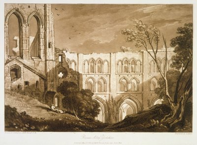 F.51.I دير ريفاولكس ، من "Liber Studiorum" ، منقوش بواسطة Henry Dawe ، 1812 بواسطة جوزيف مالورد وليام تورنر