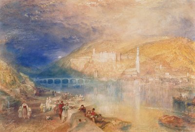 هايدلبرغ: غروب الشمس ، حوالي 1840-1842 (ألوان مائية ولون جسم على ورق) بواسطة جوزيف مالورد وليام تورنر