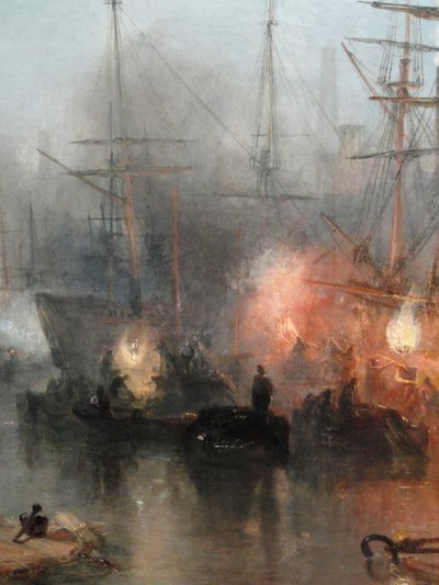 كيلمن هيفينج في الفحم بواسطة ضوء القمر ، التفاصيل ، 1835 بواسطة جوزيف مالورد وليام تورنر