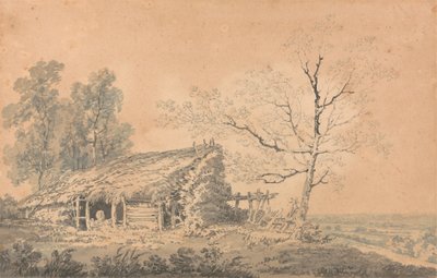 منظر طبيعي مع الحظيرة ، c.1795 (الجرافيت وغسلها على الورق) بواسطة جوزيف مالورد وليام تورنر