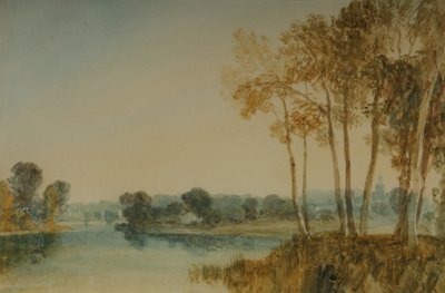 منظر طبيعي بالأشجار بجانب نهر التايمز ، حوالي عام 1805 (ألوان مائية على ورق) بواسطة جوزيف مالورد وليام تورنر