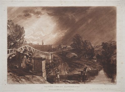 Liber Studiorum: Watercress Gatherers و Rails Head و Ferry Bridge و Twickenham بواسطة جوزيف مالورد وليام تورنر