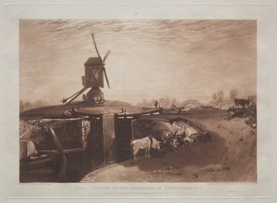 Liber Studiorum: Windmill and Lock. بواسطة جوزيف مالورد وليام تورنر