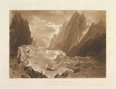رجل جلاس ، وادي شموني - سافوي ليبر ستوديوروم ، الجزء العاشر ، اللوحة 50 ، 23 مايو 1812. بواسطة جوزيف مالورد وليام تورنر