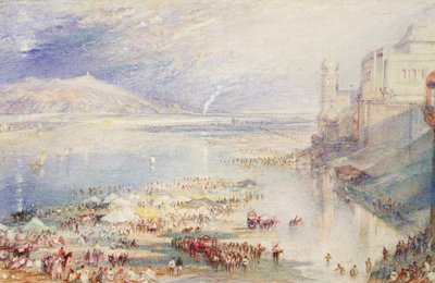 جزء من الغوت في هردوار حوالي عام 1835 (ألوان مائية وغواش على ورق) بواسطة جوزيف مالورد وليام تورنر