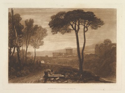 مشهد في Campagna Liber Studiorum ، الجزء الثامن ، اللوحة 38 ، 1 فبراير 1812. بواسطة جوزيف مالورد وليام تورنر