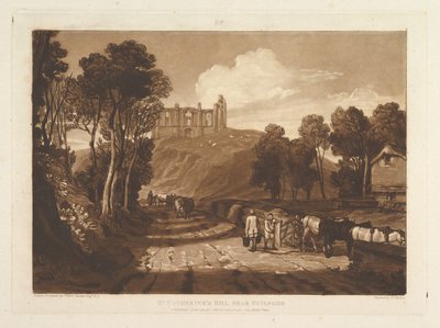 سانت كاثرينز هيل بالقرب من Guilford Liber Studiorum ، الجزء السابع ، اللوحة 33 ، يونيو 1811. بواسطة جوزيف مالورد وليام تورنر
