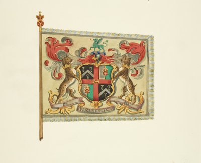 لافتة للحلاقين والجراحين ، نقش عليها "De Praescientia Dei" حوالي عام 1833 (قلم رصاص وألوان مائية ولون جسم على ورق) بواسطة جوزيف مانينغ