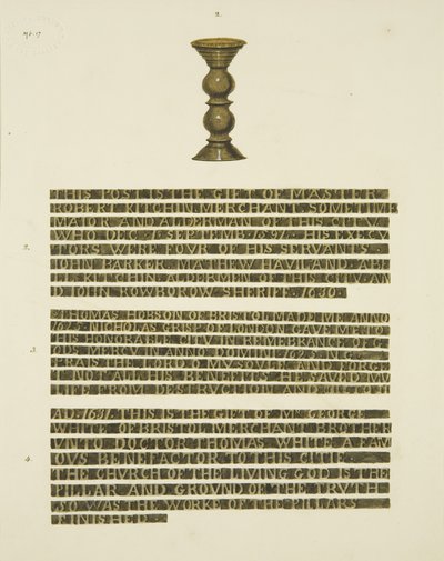 Bronze Pillar (Nails) No. 2, with inscriptions of Nos. 2, 3 and 4 (pencil & watercolor on paper) بواسطة جوزيف مانينغ