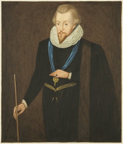 Portrait in the Council House of Robert Cecil, Earl of Salisbury (watercolor on paper) بواسطة جوزيف مانينغ