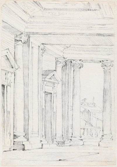 Portico في Palazzo Nuovo ، في Campidoglio بواسطة جوزيف ماري فين