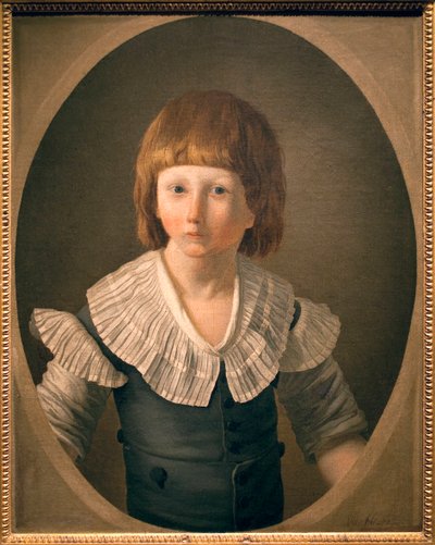 صورة لويس السابع عشر (1785-1795) ، أصبح لويس تشارلز دي نورماندي دولفينًا عند وفاة شقيقه في عام 1789 ، وسجن مع عائلته في المعبد ، وأمضى هناك ثلاث سنوات وتوفي هناك. يُزعم أن هذه الصورة رسمت في الهيكل في بواسطة جوزيف ماري الأصغر فين