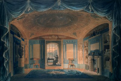 غرفة الإفطار ، Pitzhanger Manor ، 1802 (قلم وحبر مع مرحاض على ورق) بواسطة جوزيف مايكل جاندي