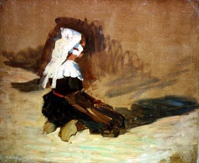 فتاة بريتون الراكعة بواسطة طائرة ورقية جوزيف ميلنر