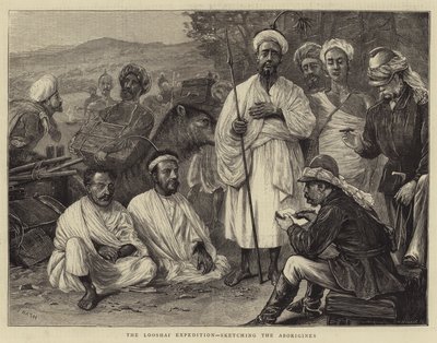 رحلة Looshai ، رسم السكان الأصليين بواسطة Joseph Nash