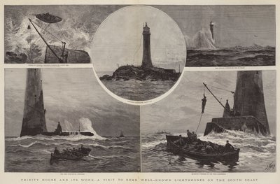 Trinity House وعمله ، زيارة لبعض منارات معروفة على الساحل الجنوبي بواسطة Joseph Nash