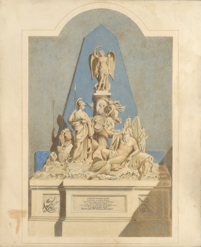 تصميم النصب التذكاري لثلاثة نقباء ، كاليفورنيا. 1784. بواسطة جوزيف نوليكنز