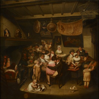 Eccles Wakes: Ale-House Interior (زيت على قماش) بواسطة جوزيف باري
