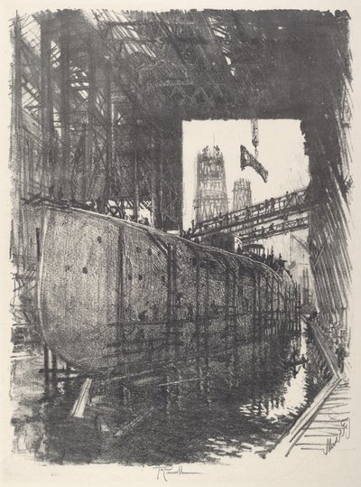 بناء البارجة ، 1917. بواسطة جوزيف بينيل