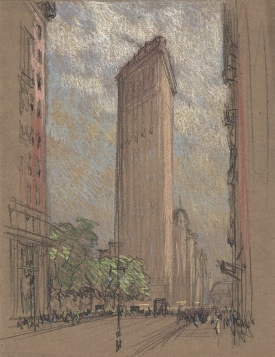 رسم مبنى فلاتيرون بواسطة بينيل ، حوالي 1904 (قلم رصاص وقلم تلوين على ورق) بواسطة جوزيف بينيل