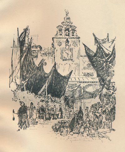 سوق الزهور ، البندقية ، أواخر القرن التاسع عشر وأوائل القرن العشرين ، 1925. بواسطة جوزيف بينيل