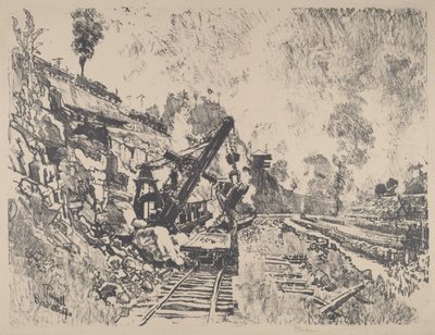 مجرفة بخارية في العمل في Culebra Cut ، 1912. بواسطة جوزيف بينيل
