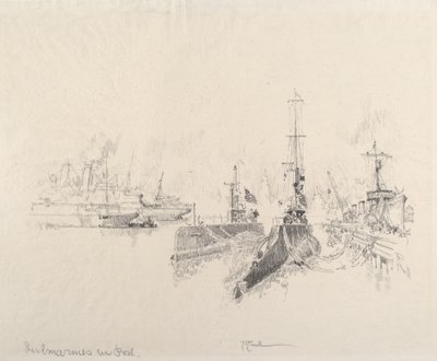 غواصات في الميناء ، 1917. بواسطة جوزيف بينيل