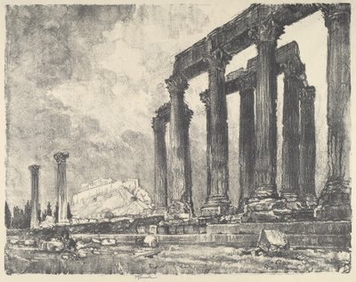 أكروبوليس من معبد جوبيتر ، أثينا ، 1913. بواسطة جوزيف بينيل