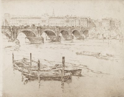 جسر واترلو ومنزل سومرست ، 1905. بواسطة جوزيف بينيل