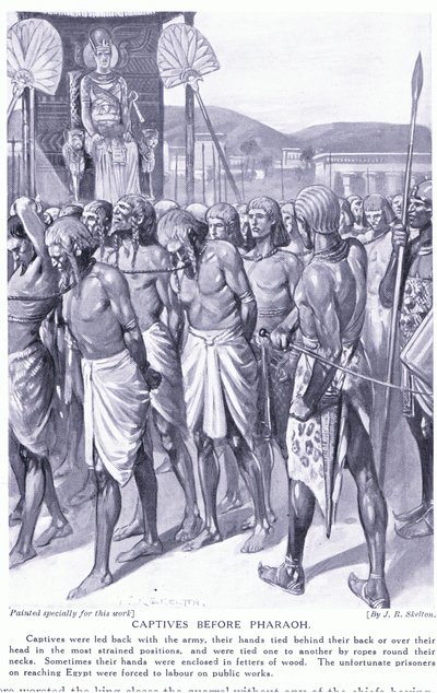 الأسرى قبل فرعون حوالي عام 1920 (ليثو) بواسطة جوزيف راتكليف سكيلتون