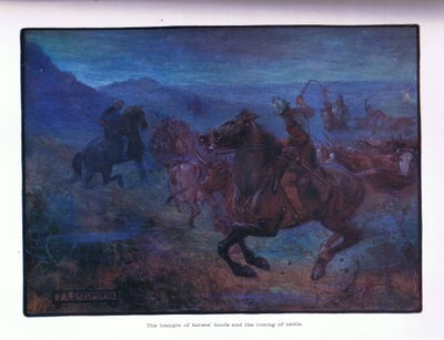 تدوس حوافر الخيول وإسقاط الماشية ، 1910 بواسطة جوزيف راتكليف سكيلتون