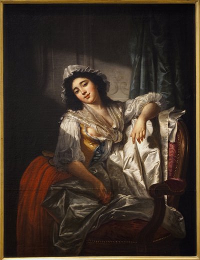 صورة لمدام سيرميت أو الوردة والزر. لوحة جوزيف روك (1754-1847) ، زيت على قماش حوالي عام 1788. الفن الفرنسي بواسطة جوزيف روكس