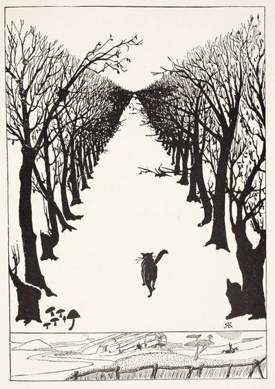 القطة التي سار بها بنفسه ، توضيح من "Just So Stories for Little Children" بقلم روديارد كيبلينج ، حانة. لندن ، 1951 بواسطة جوزيف روديارد كيبلينج