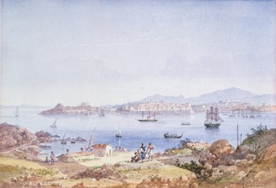 كورفو من جزيرة فيدو ، 1789 (مرحاض) بواسطة جوزيف شرانز