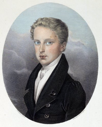 صورة لدوق رايششتات (1811-1832) ، ابن نابليون الأول وماري لويز من النمسا نقش بواسطة جوزيف شتاينمولر (1795-1841) مجموعة خاصة 1827 بواسطة جوزيف شتاينمولر