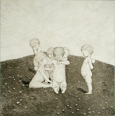 كروب يلعب في مرج (نقش) بواسطة جوزيف أول