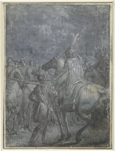 قائد الجيش على ظهور الخيل مع فرسان آخرين مجموعة من الرسوم التوضيحية المتشابهة مع الفرسان والفرسان (عنوان السلسلة) بواسطة يواكيم فون ساندرارت (الأول)