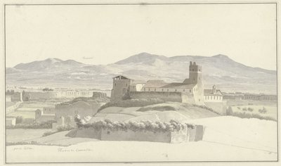 حمامات كركلا في روما ، مع فراسكاتي في المسافة التقى De Thermen van Caracalla ، روما ، مع de Porta Latina en in de verte Frascati بواسطة جوزيفوس أوغسطس نيب
