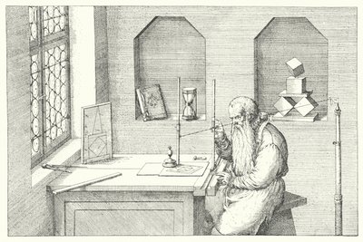الصائغ الألماني والفنان والرسام فينزل جامنيتسر في مرسمه (نقش) بواسطة جوست (بعد) عمان