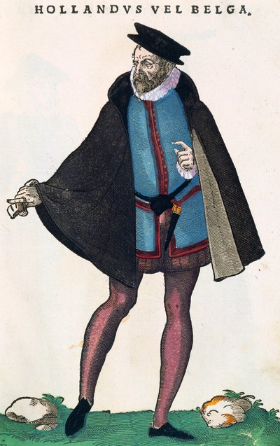 الهولنديون من هولندا بالزي التقليدي ، نقش من Habitus praecipuorum popularum بواسطة جوست عمان