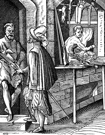 Harquebusier أو صانع مسدس يدوي ، c1559-1591 بواسطة جوست عمان