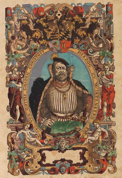 صورة لدوق كريستوف من فورتمبيرغ 1515-1568 من Biblia germanica ، 1564. بواسطة جوست عمان